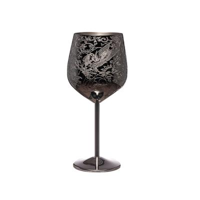 China 18oz de aço inoxidável Incrustável Vidro de vinho de estiramento Copo de vinho de metal à prova de partículas à venda