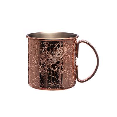 China 304 Stainless Steel Copper Mug Etch Design Customized Stainless Steel Wine Cup For Party for sale