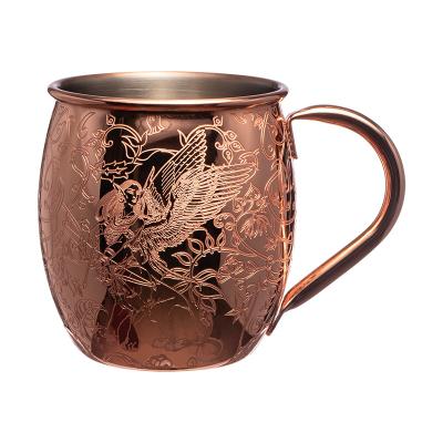 China Large 18oz Moscow Mule Mugs Stainless Steel Copper Wine Cup With Classic Handle for sale