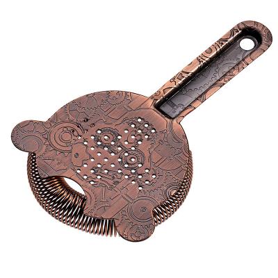 China Stainless Steel Cocktail Strainer Bar Tool Hawthorne Strainer Julep Strainer Fine Mesh Strainer for sale