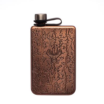 China Stainless Steel Copper Hip Flask for Climbing Camping Barbecue Bar Party Drinker for sale