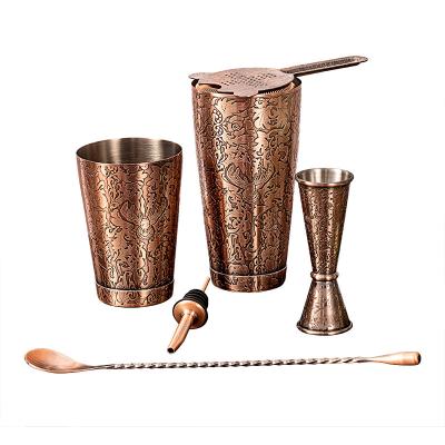 China Home Bartending Martini Shaker Set SS304 Cor de cobre escovado à venda