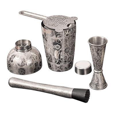 China Cocktail shaker profissional de aço inoxidável 17 oz estilo steampunk à venda