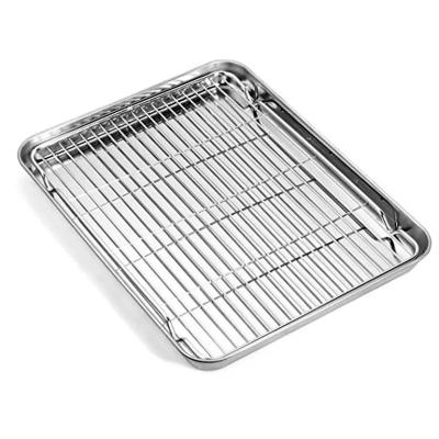 China Heavy Duty Oven Baking Tray Nonstick Baking Pan Roestvrij Met Koelrek Set Te koop