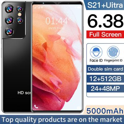 China Dual SIM Card S21U 12GB+512GB Screen Android 10.0 Phone 6.38Inch OLED 5G Smartphone With Face Unlock for sale