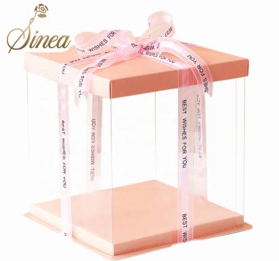 China New Design Handmade Paper Plastic Clear Square Transparent PVC Window Gift Box For Sale for sale