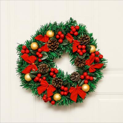 China Beautiful Mantel Artificial Flower Pine Cones Berries Red Mantel Window Wall Indoor Outdoor Home Colorful Christmas Gift Set Red Wreath Decor for sale