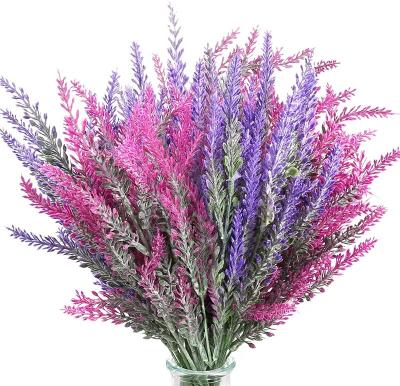 China Real touch decoration beautiful artificial flower bouquet simulation fake lavender plant colorful plastic silk plastic artificial flowers for sale