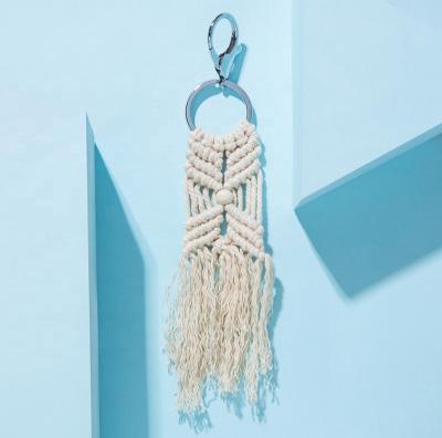 China Western handmade boho macrame tassel keychains European handmade cotton woven accessories souvenir gifts promotion for sale