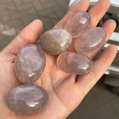 China Blue Healing Rose Quartz Tumbled Stones Crystals from China Natural Stones Gray Rose Quartz Chip Gemstones Jewelry For Gift rough for sale