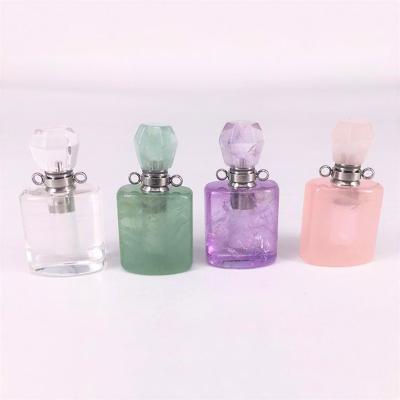 China Wholesale Cosmetic Jewelry Necklace Perfume Bottle Perfume Oil Bottle Fashion Accessories Crystal Pendant Factory Custom for sale