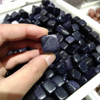 China Natural Blue Stones Crystal Gravel For Decoration from China Goldstone Cube Crystal Tumbled Stones Crystals Healing or Safe for sale