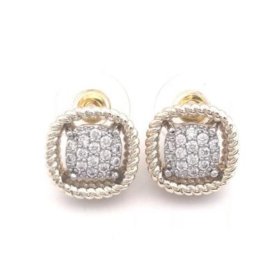 China Vintage Fashion Wedding Party Jewelry 14K Gold Plated Zircon Stud Earrings *T1633EKPV for sale