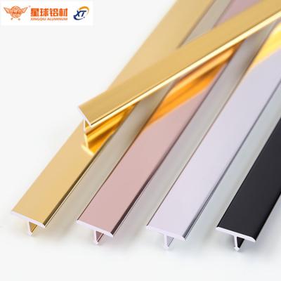 China Profile Extruded Aluminum Alloy Customized Bright Aluminum T - Type Kitchen Wardrobe Decoration Strip for sale