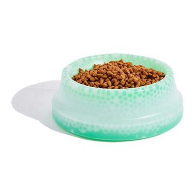 China Sustainable Summer Day Dog Cat Use Plastic Eco-Friendly Cooling Pet Bowl Feeder Green for sale