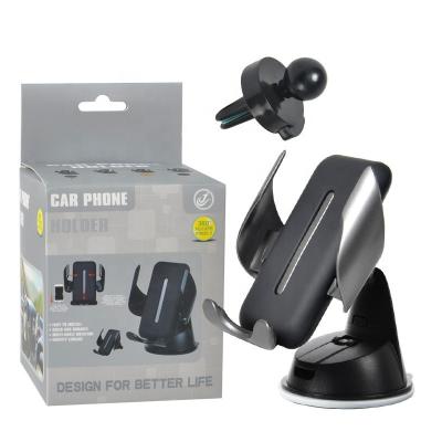 China Universal Air Vent 2in1 Multifunctional Black Dashboard Sucking Universal Gravity Mobile Phone Holder Stand Car Mount for sale