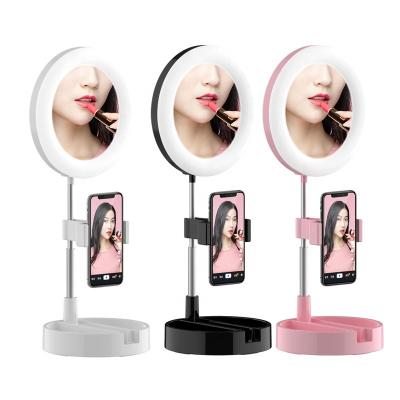 China G3 Beauty Live Broadcast Live Makeup Desk Lamp Selfie Ring Light Universal Foldable Dimmable Phone Stand 42.2*35.2*52.5CM for sale