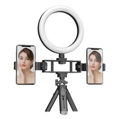 China Factory Shipping Dimmable LED Ring Lamp With Tripod Stand Video Lights Live Broadcast With Cell Phone Stand Tripod Light 75x46x40cm for sale