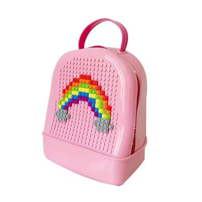 China New Waterproof Pink Pixel Backpack Educational DIY Unique Puzzle Bag Schoolbag Toys Great Gift For Kids for sale