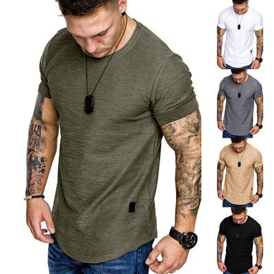 China Anti-Wrinkle Ouma Mens Summer Short Sleeve Full Round Neck Sports Short Sleeve T-Shirt Customized Casual Half Sleeve Men for sale