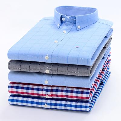 China New Anti-wrinkle Solid Color Slim Casual Men's Oxford Shirt Long Sleeve Shirts Men Factory Direct Sales for sale