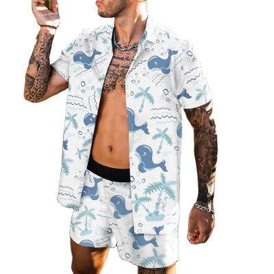 China Hawaiian Style Men's Anti-wrinkle Resort Beach Short Sleeve Shirt Fashion Printed Shorts Customize Custom Logo Wholesale for sale