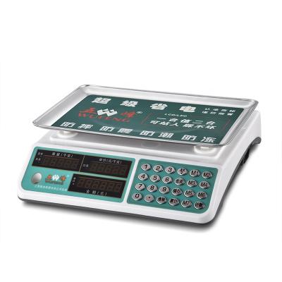 China acs led lcd red grreen light weight electronic digital price scale stainless steel calculation knob 33.5*23 cm for sale