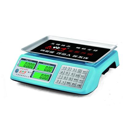 China acs 30 acs 40 green light lcd digital price computing scale with stainless steel buttons 33.5*23 cm for sale