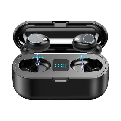 China Perfect Sound Portable Rechargeable True Power Bank Digital Display Tws Earphone BT5.0 In-Ear Music Movie Earphone F9 Wireless Stereo Earphone for sale