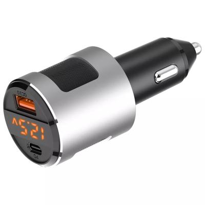 China Car Fast Charger Car Charger for Cigarette Lighter Smart Phone USB Adapter Mobile Phone USB Digital Display Voltmeter Dual Fast Charging for sale