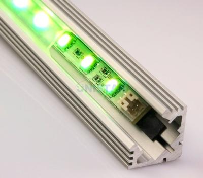 中国 オパールの無光沢および半明確なカバーとの 45-ALU シリーズ コーナーの台紙アルミニウム LED ストリップのプロフィール 販売のため