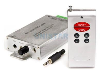 China 6 Keys 12V / 24V DC 12A LED Controller With Audio Control, W/RF Remote Brightness Adjustable for sale