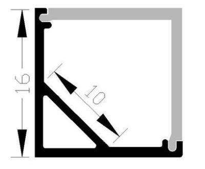 China 1M , 2M LED Aluminium Profile In Anodized Surface With PMMA Cover for sale