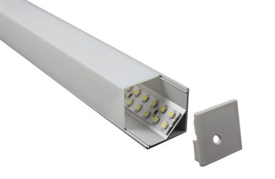 China Double Line White LED Aluminium Extrusion Profile For Exhibitor Stands , Grooves for sale