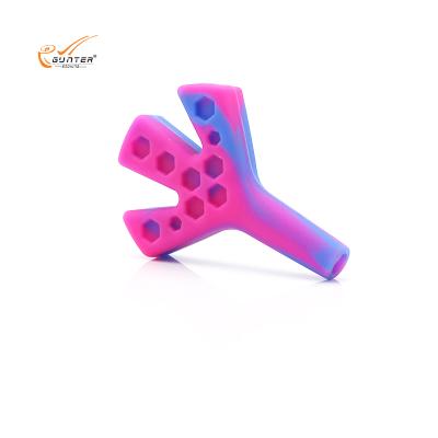 China Wholesale Gunter Silicone Hose Trident Pipe Three Holes Cigarette Holder Smoking Pipe Smoking Accessory Factory Direct Coloful New for sale