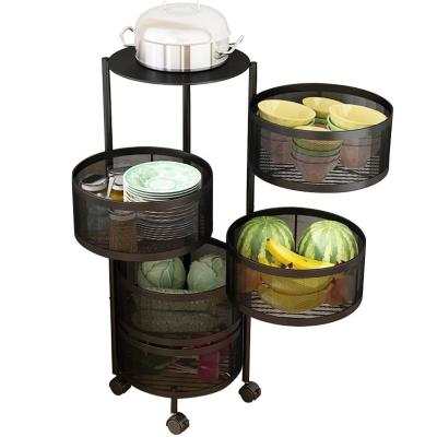 China Classic 3 Layer Rotating Storage Vegetable Basket 360 Degree Rotating Basket Rack for sale