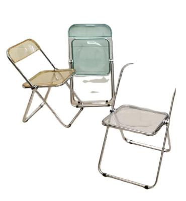 China Metal Portable Indoor Outdoor Plastic Transparent Folding Chairs Clear Acrylic Folding Chairs for sale