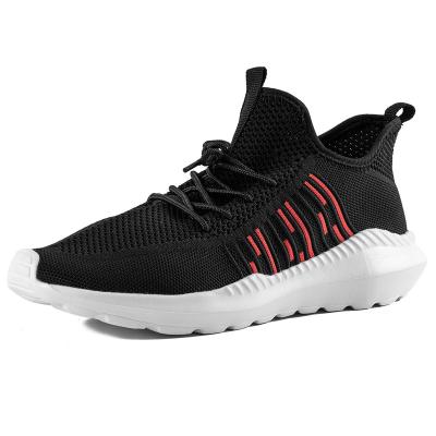 China Breathable Men's Sports Shoes Anti-skid Flying Running Shoes Weaving Air Mesh Basketball Shoes for sale