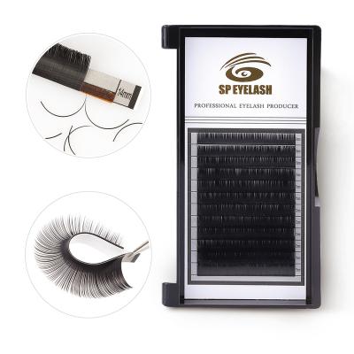 China Individual Single Shining Loop 14mm Lash Sensitive Professional Eyelash Extensions Silk Strands 0.07mm D Extension for sale