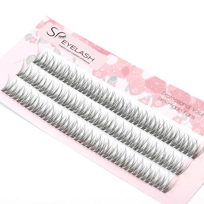 China Criss-Cross Pre Made Eyelash Extension Heat Bond Fish Tail Group Eyelash Premade Fans Whips Wholesale for sale