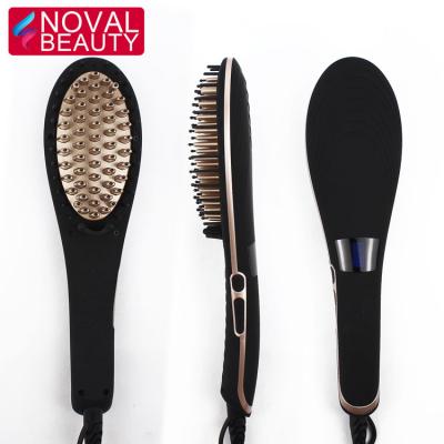 China Auto Cut In Best Hour Professional Ceramic Rose Gold Fast Hair Straightener Brush for sale