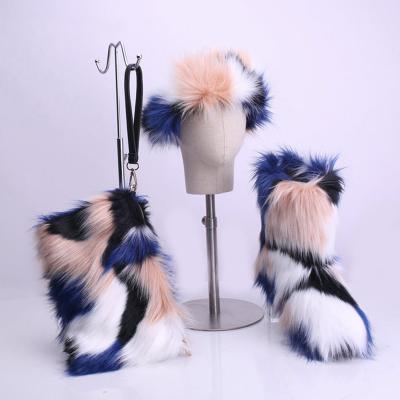 China Factory Direct Wholesale PVC Real Fur Boots 5c Girl Fur Boots Teen Boots for sale