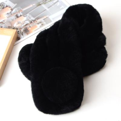 China Factory Direct Wholesale Rabbit Short Fur Scarf Rex Fur Scarf Fur Hats Long Scarves n for sale