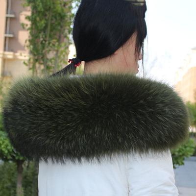 China High Quality Fur Collar Fox Collar Fashion Raccoon Fur Collar Leather Women for sale