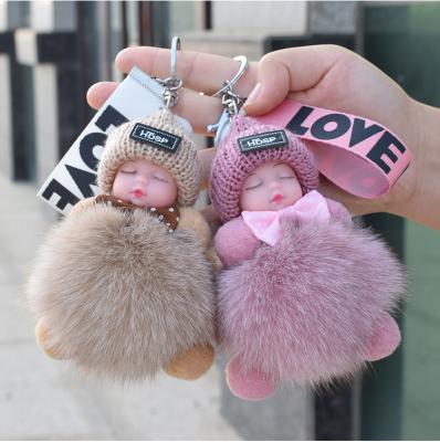 China Plush Women's Key-Chains Bag Toy Doll Pendant Hot Sale 2021 Decor Fox Fur Pendants Real Car Accessories New for sale