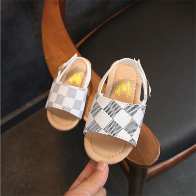 China 2019 Summer Fashion Korean Kids Durable PU Flat Leather Sandals for sale