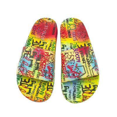 China SHOCK ABSORBING 2021 women's slippers street graffiti trend fashion news women's slippers 50 style women's slippers with hills for sale