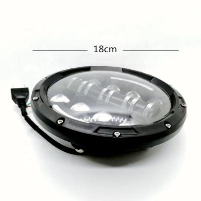 China Motorcycle Headlight 40w Led Angel Eye Daymaker 12-24v Motorcycle Spotlight 7Inch LED Headlamp For Jeep for sale