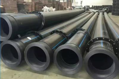 China qualified black hdpe dredge pipes with stub ends on both sides for sale