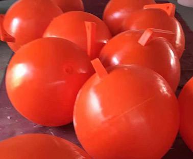 China red and orange color floating PE plastic hollow balls for warning usage for sale